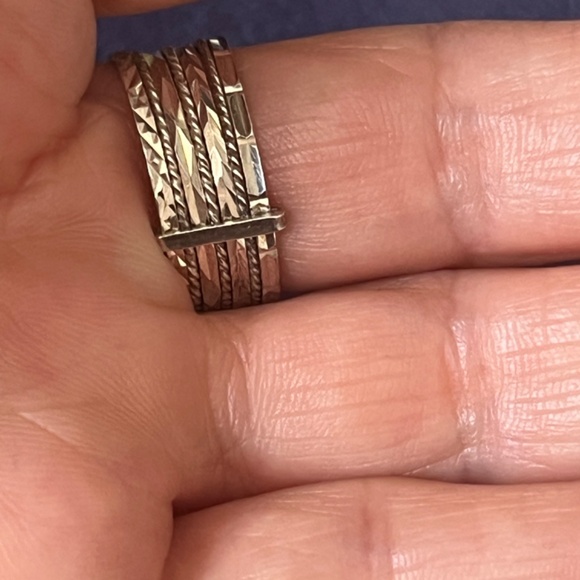 Sterling Silver Multi Band Seven Band Ring - Picture 5 of 8